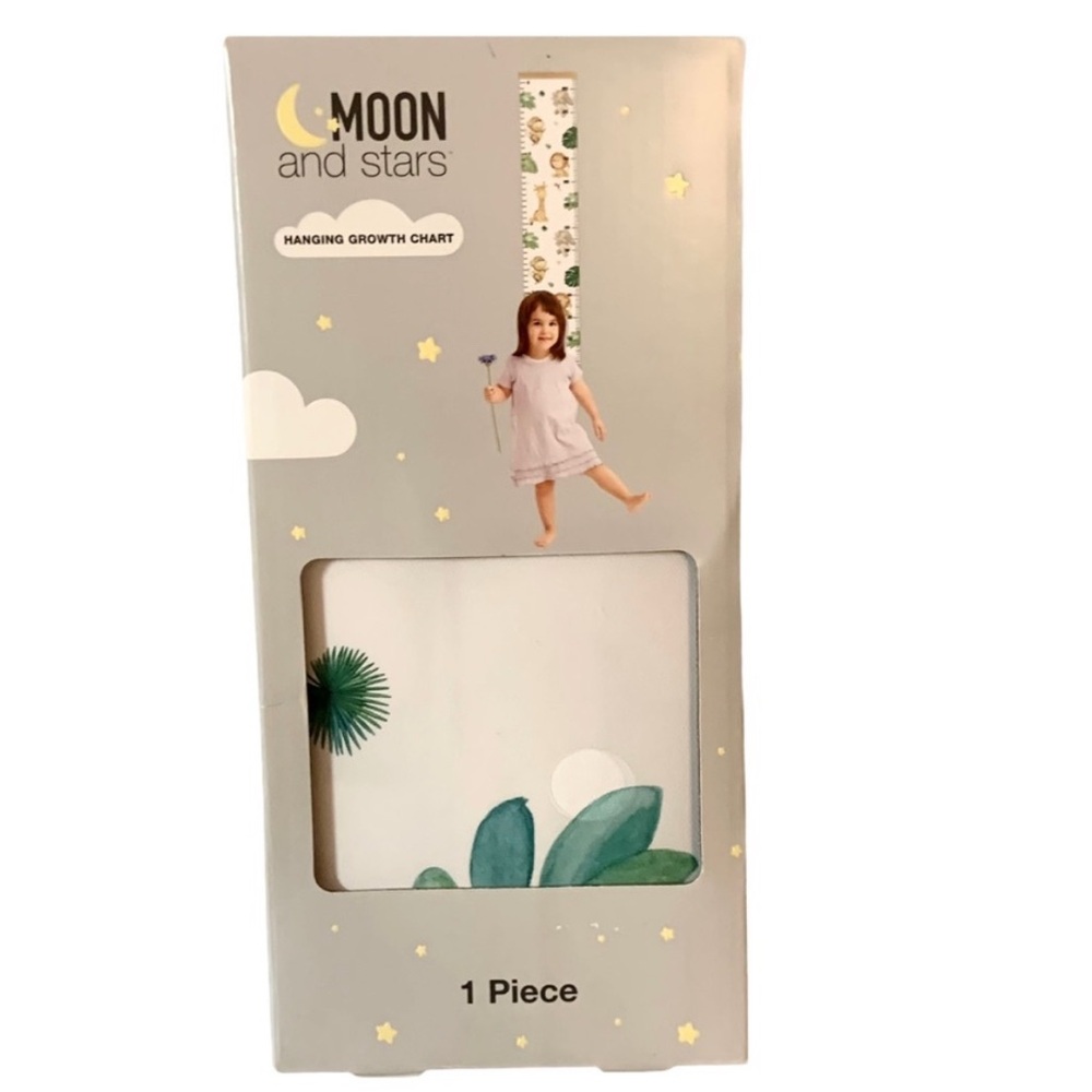 Moon and stars, hanging growth, chart, New, wooden and printed canvas, 4 x 1